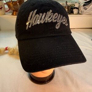 Iowa Hawkeyes Black Sequin Script Cap